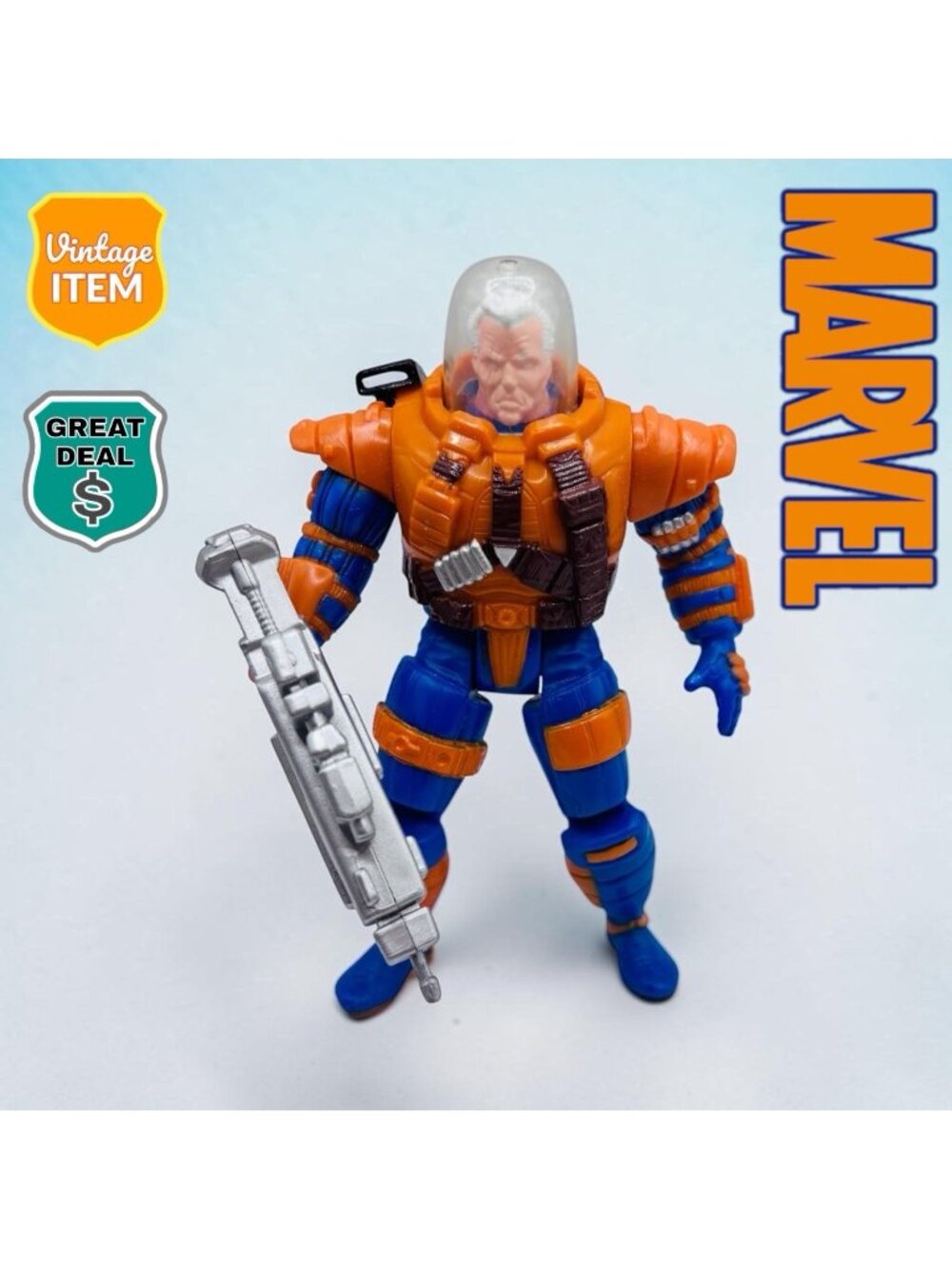 Vintage 93 Cable Deep Space Armor X-Men X-Force Marvel Toy Biz 5” Action Figure.
